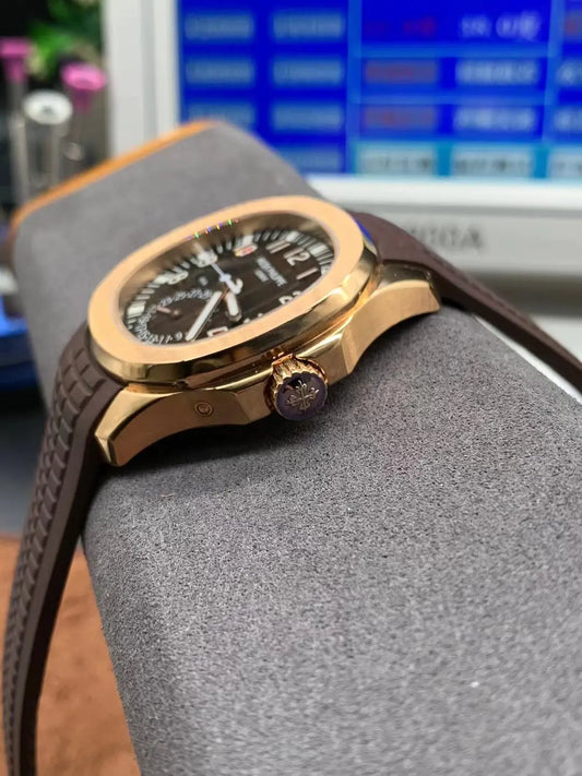 Replica CLASSIC Aquanaut 5164R 001 Travel Time Rose Gold Mens Watch