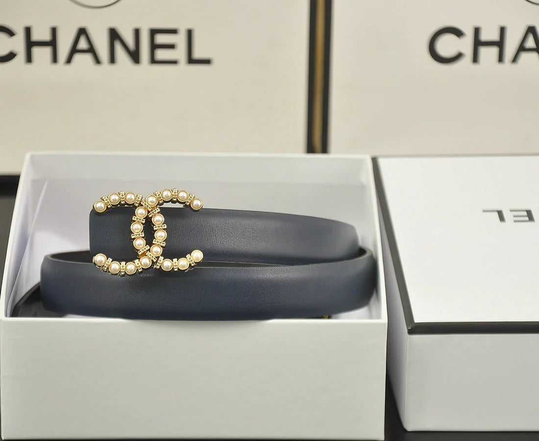 2025 6 color  double pearl rhinestone belt