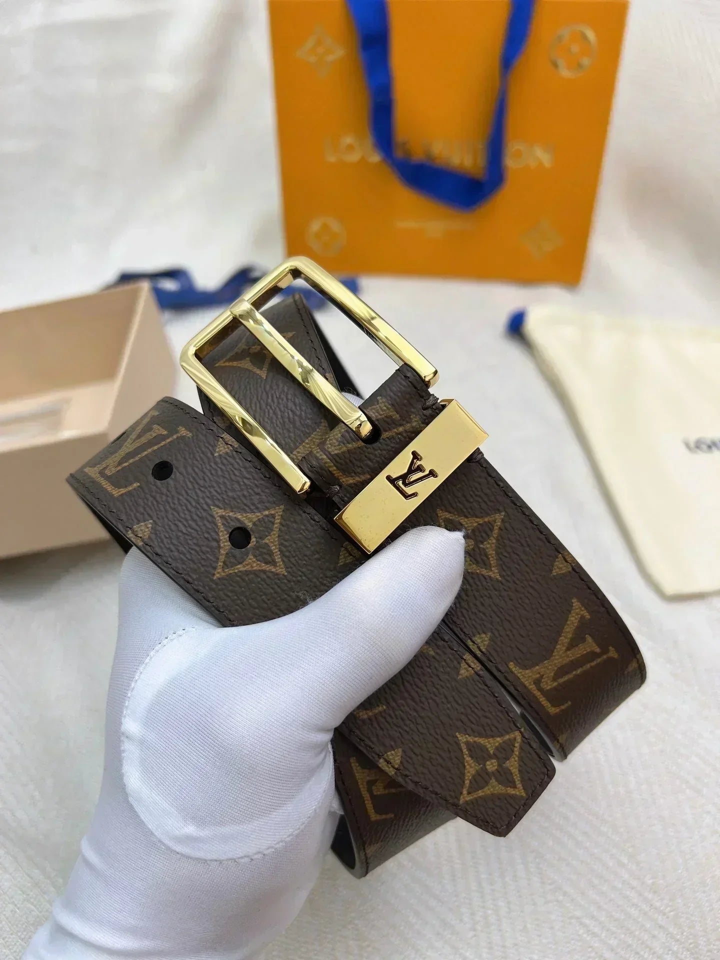 2025 Double-sided imported special fabric electroplated copper buckle belt 3.5cM