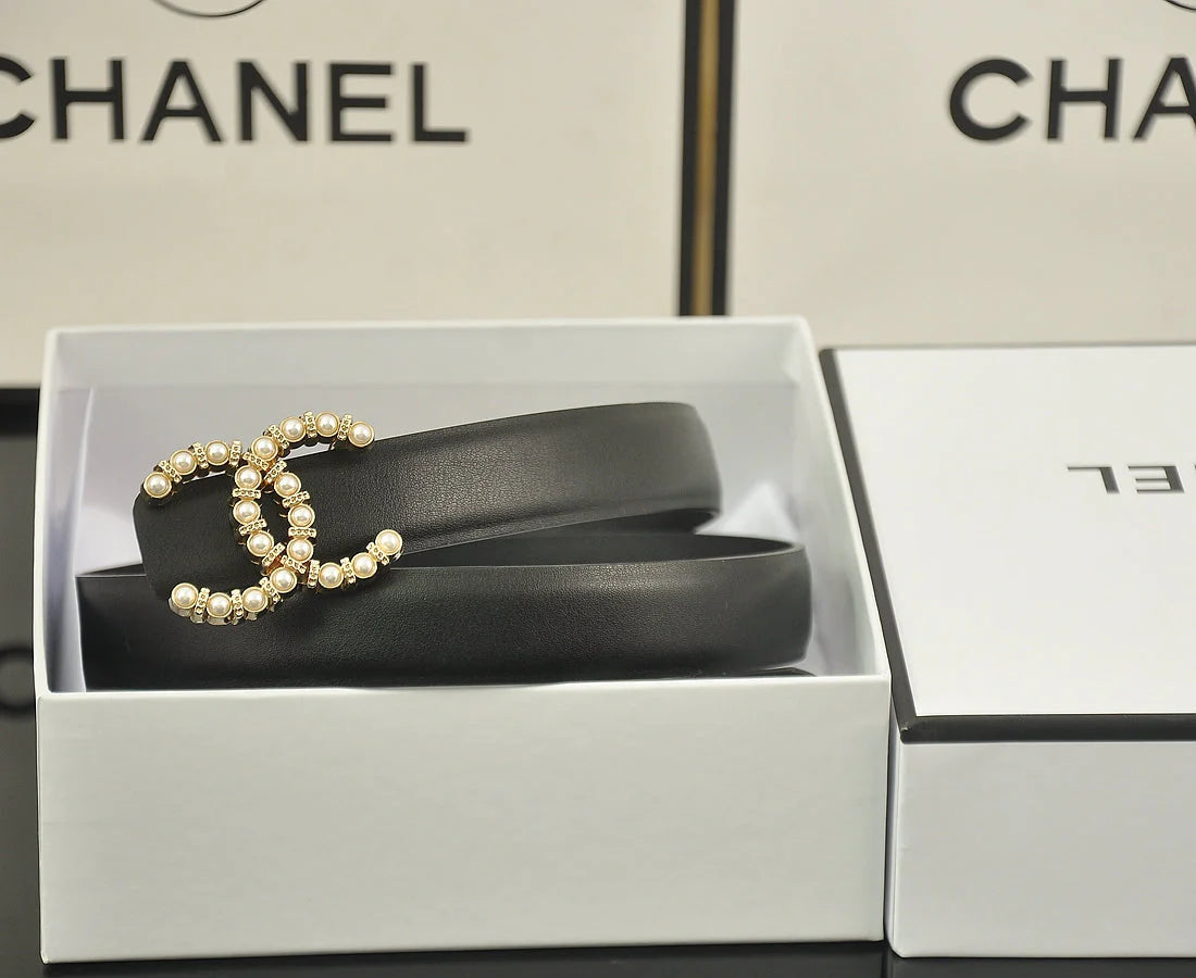 2025 6 color  double pearl rhinestone belt