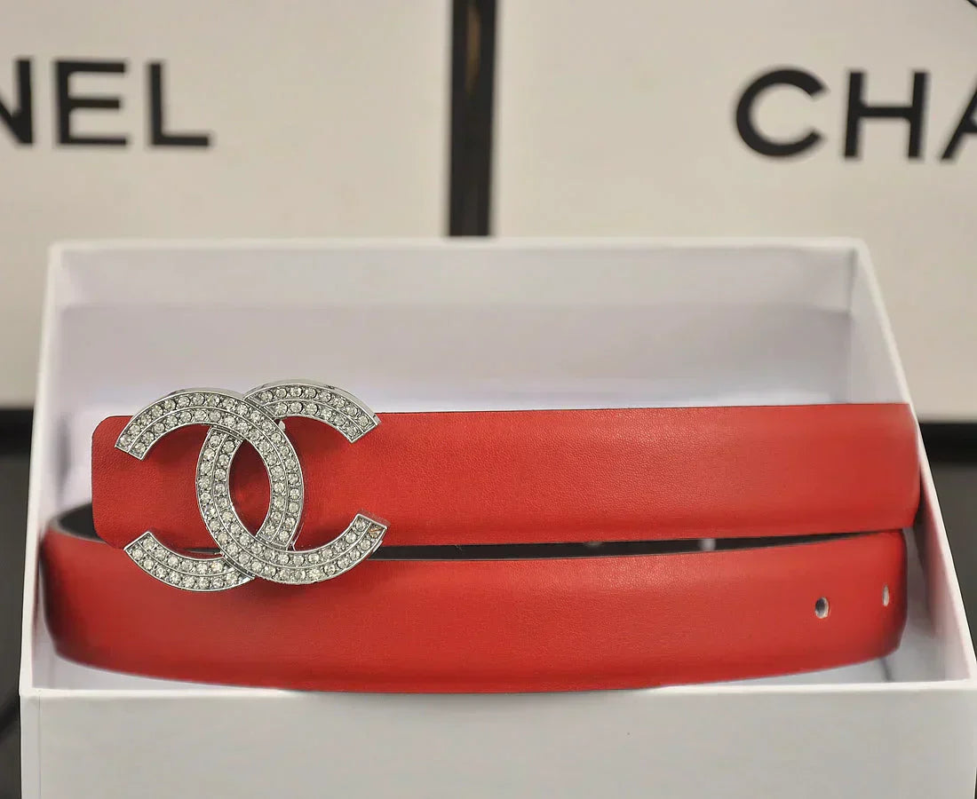 2025 6 color double C pearl rhinestone belt