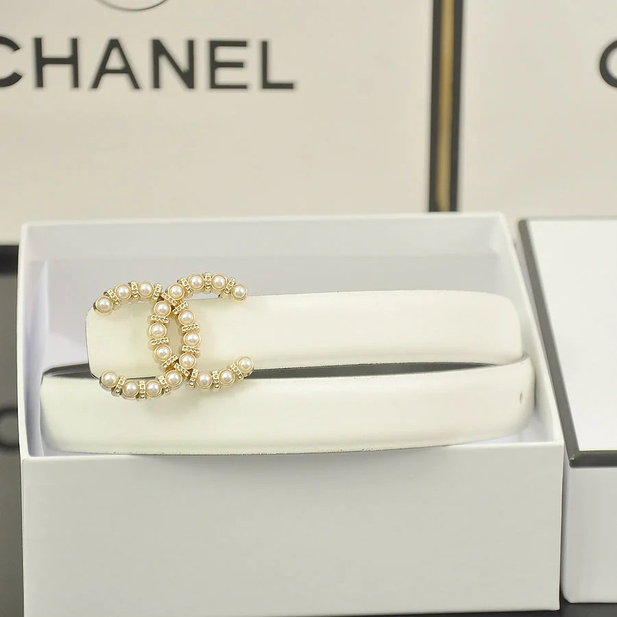 2025 6 color  double pearl rhinestone belt