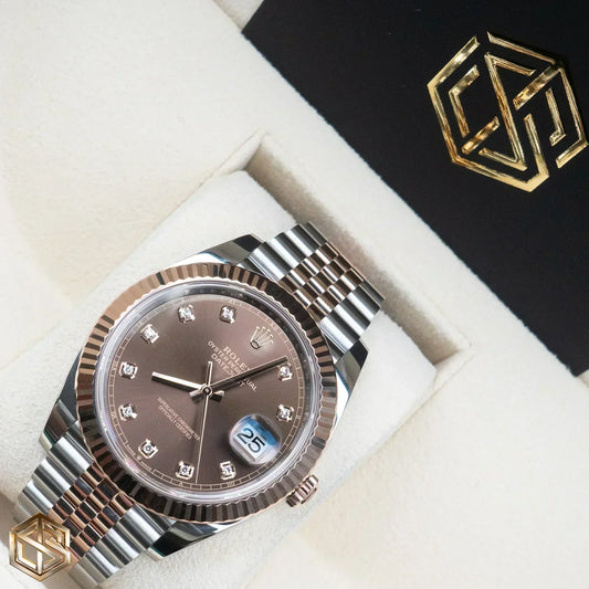 Datejust 41 126331 Everose Chocolate Diamond Dial Jubilee Bracelet 2023 Watch