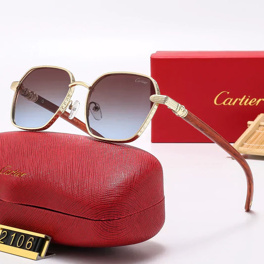 2025 Square Fashion Wooden Frame Sunglasses 2107