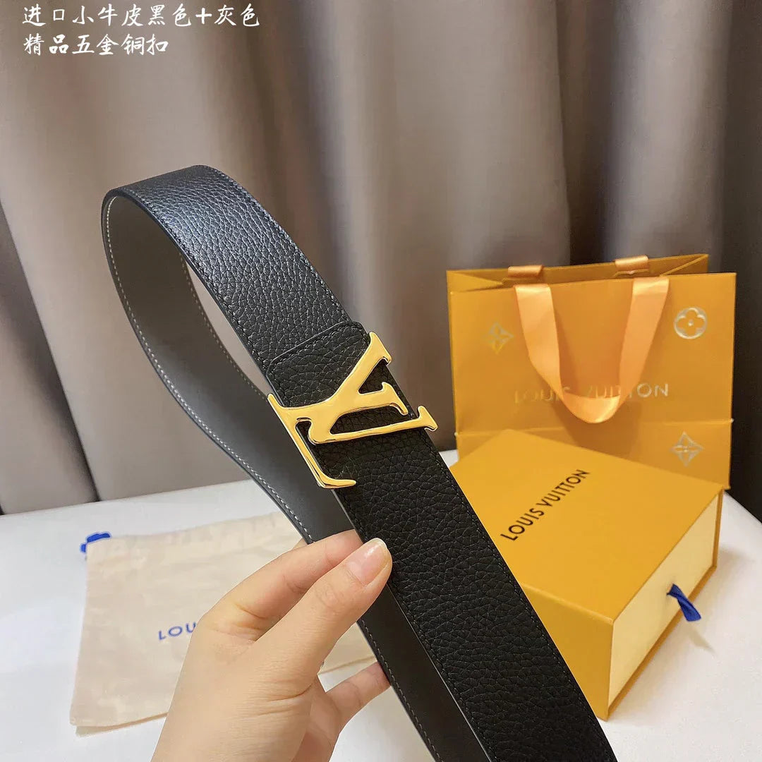 2025 Double-sided cowhide Men's belt width 4.0 CM