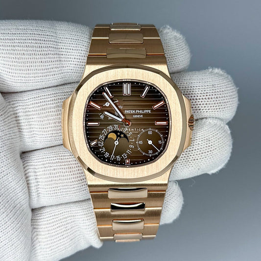 CLASSIC Nautilus Moon Phase Rose Gold Chocolate Dial 5712/1R-001