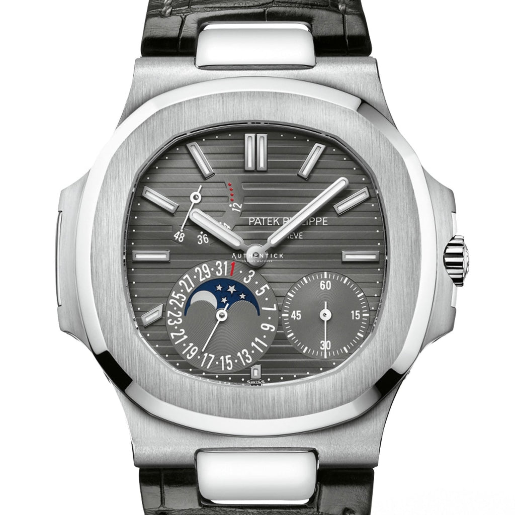 CLASSIC Nautilus Moon Phase White Gold Grey Dial 5712G-001