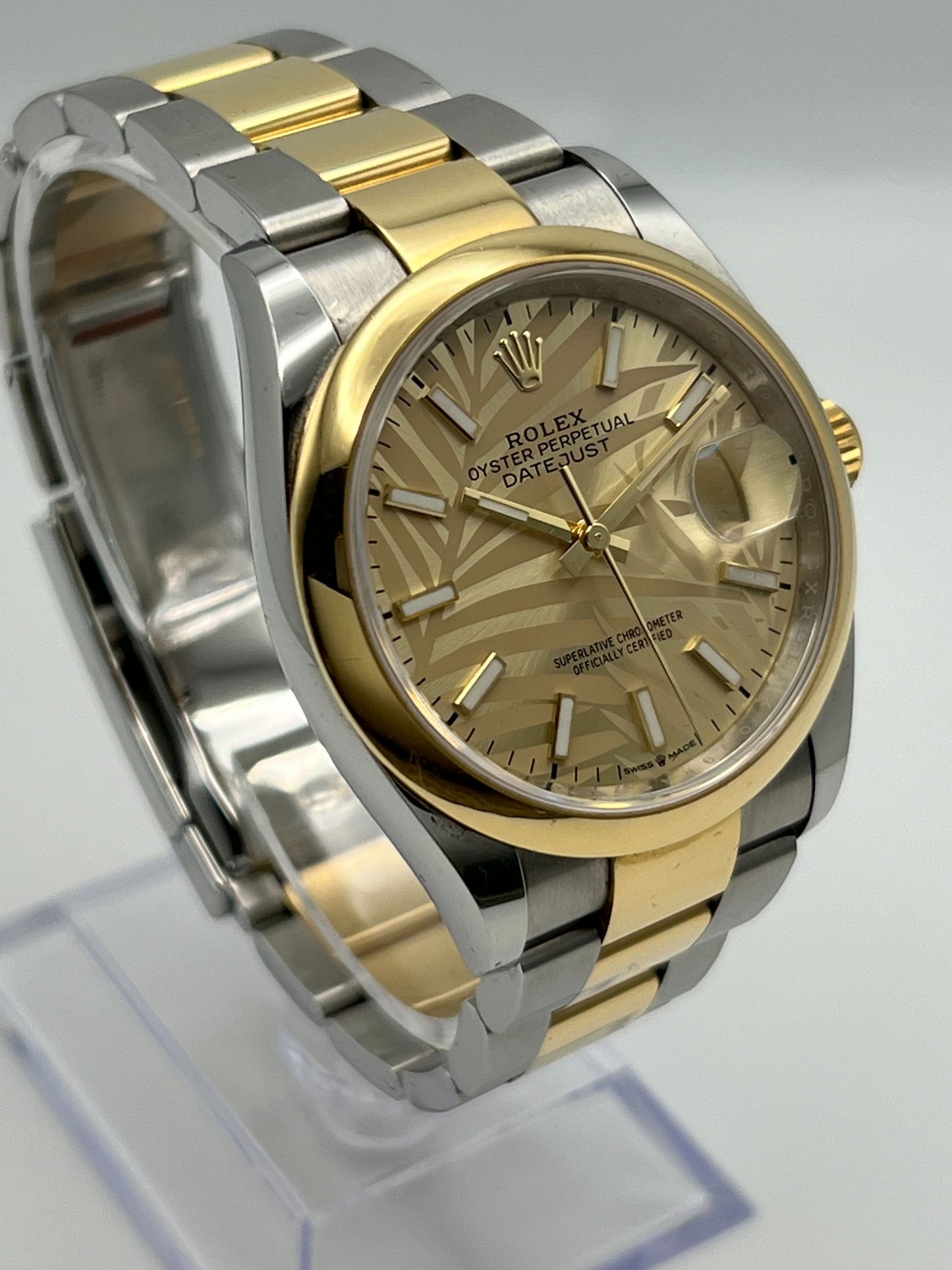 2025 Watch Datejust 126203 Two-Toned Yellow Gold Stainless Steel Palm Motif Dial (2022)