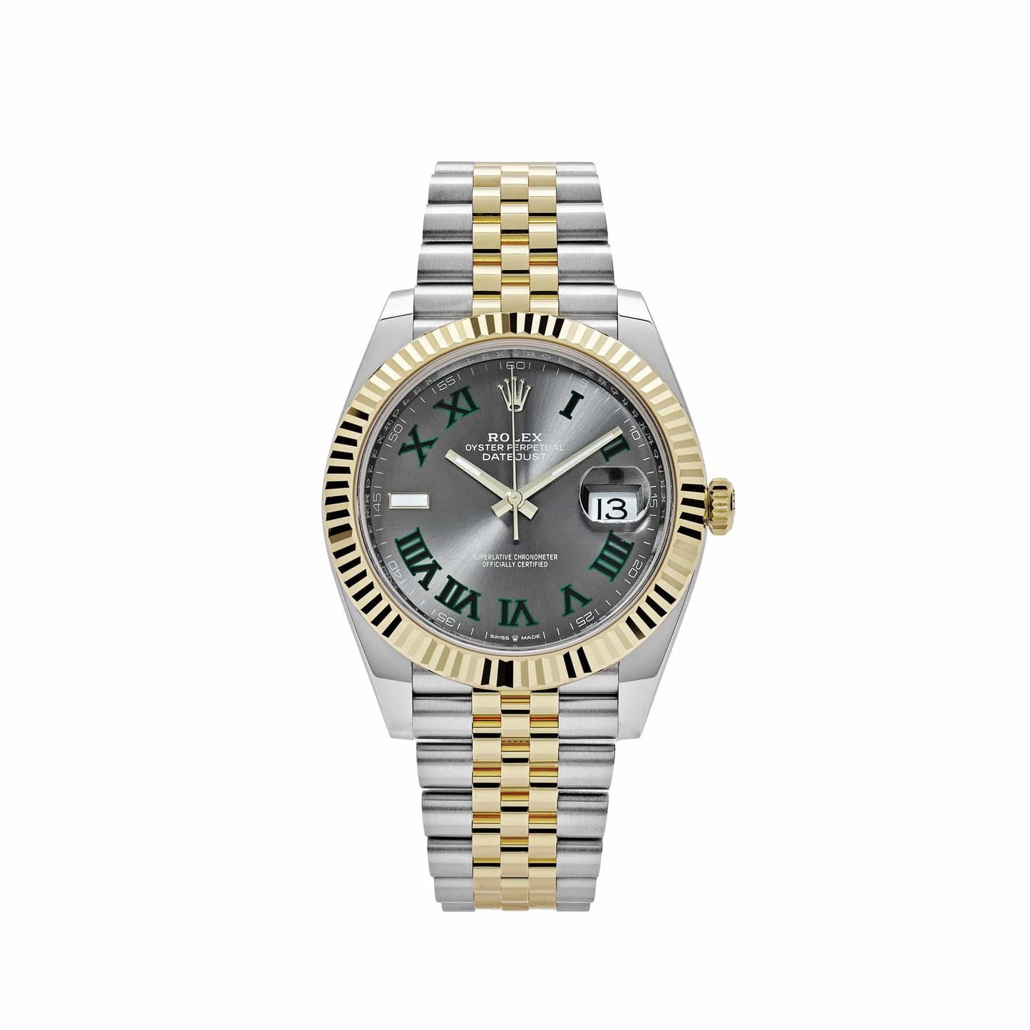 2025 Watch Datejust 126333 Wimbledon Yellow Gold Stainless Steel Slate Dial Jubilee