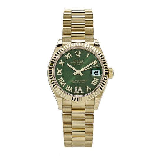2025 Watch Datejust 278278 Yellow Gold Diamond Green Dial President (2023)
