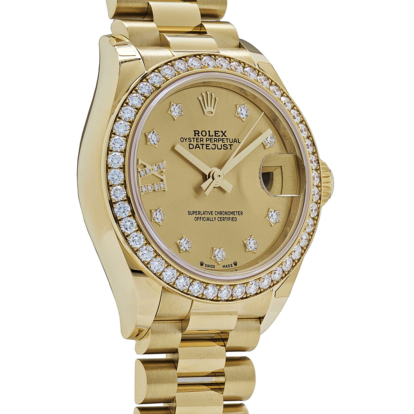 2025 Watch Datejust 279138RBR Yellow Gold Champagne Diamond Dial President (2022)