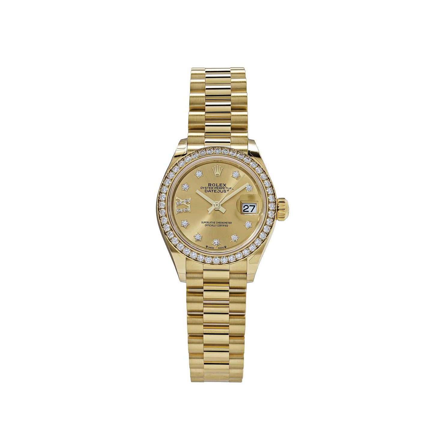 2025 Watch Datejust 279138RBR Yellow Gold Champagne Diamond Dial President (2022)