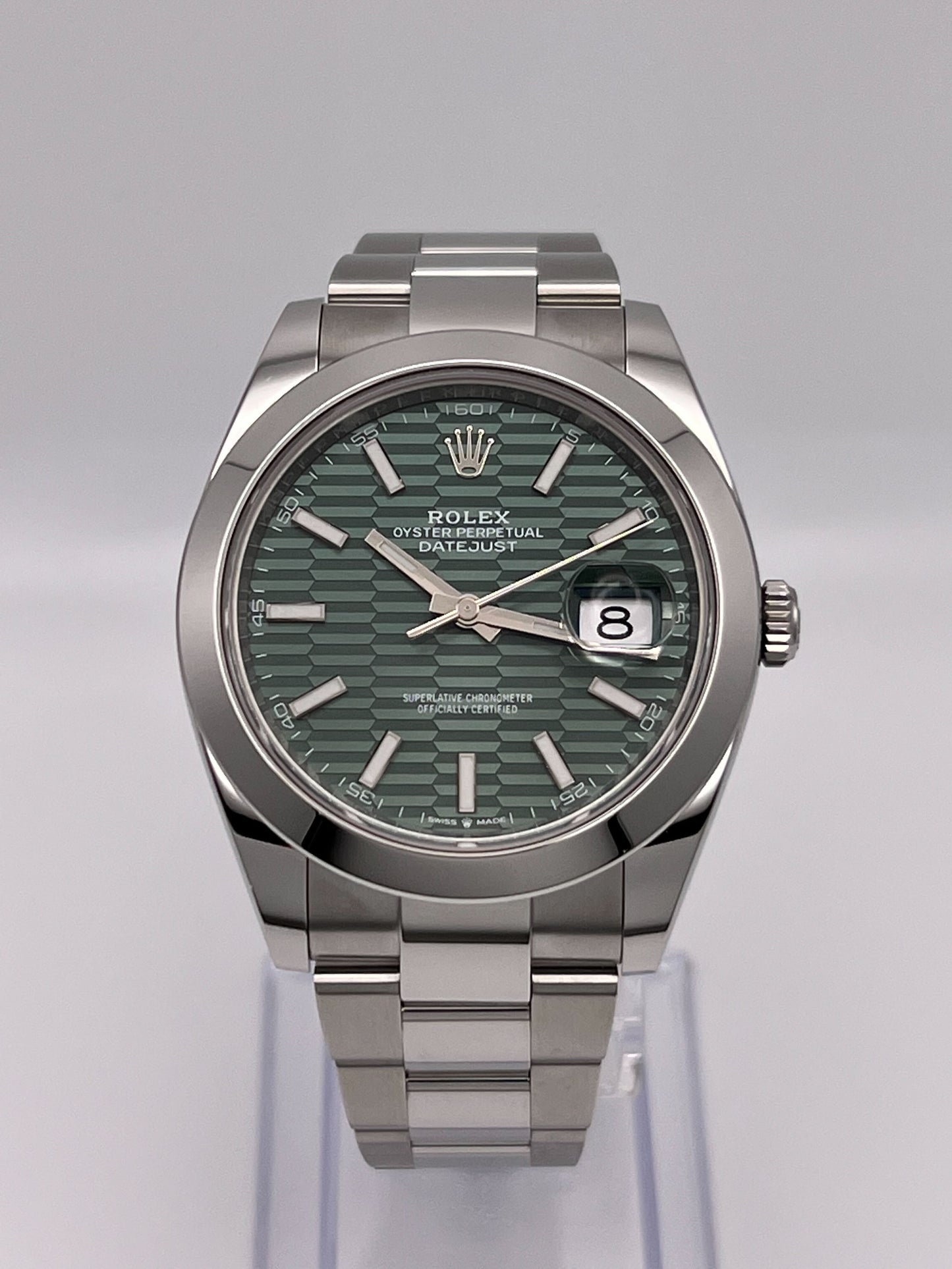 2025 Watch Datejust 126300 Stainless Steel Green Fluted-Motif Dial Oyster (2023)