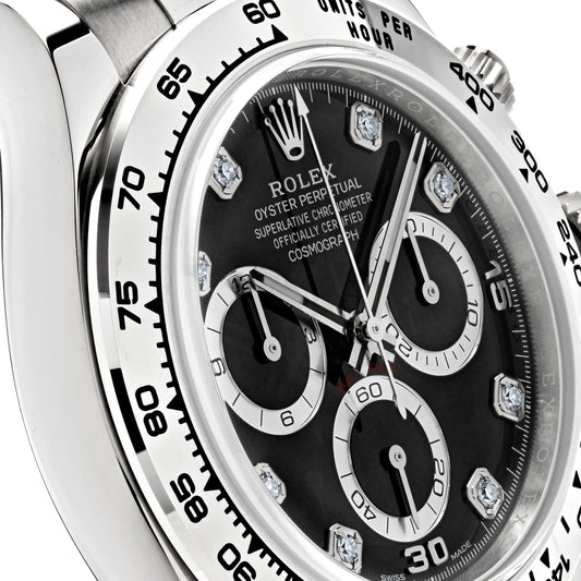 2025 Watch Daytona 116509 White Gold Black Diamond Dial