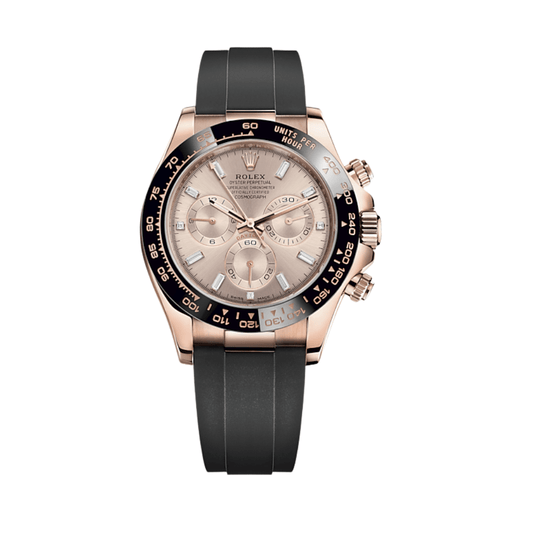2025 Watch Daytona 116515LN Rose Gold Baguette Diamond Sundust Dial
