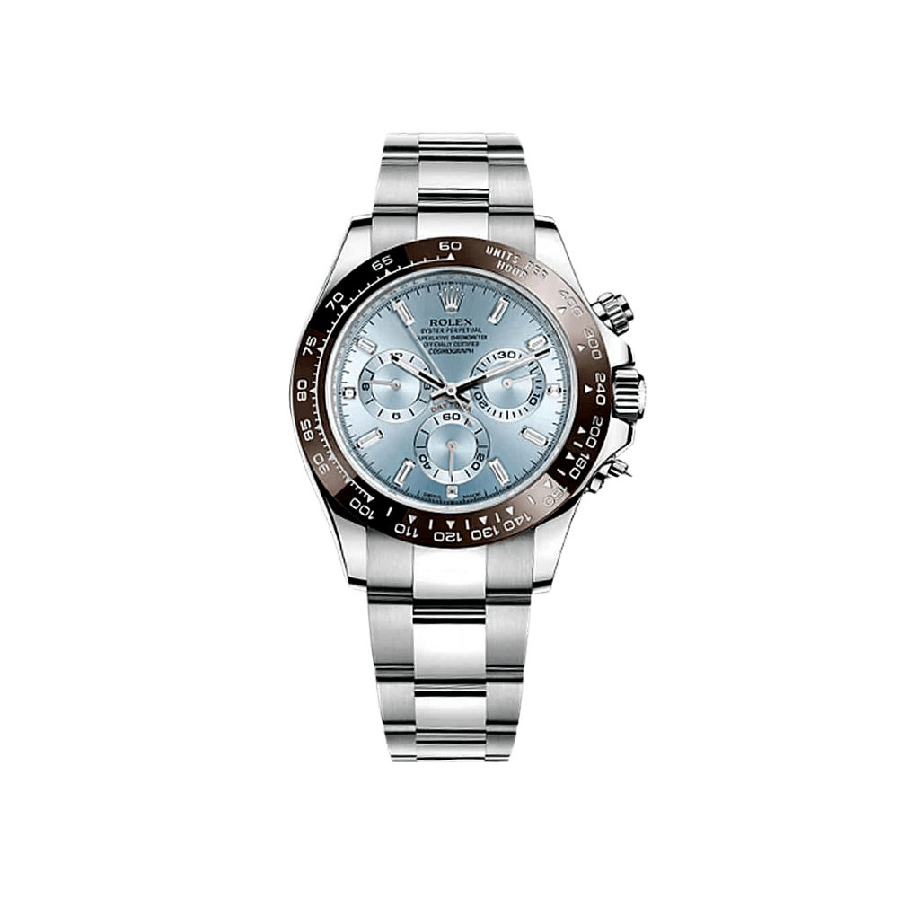 2025 Watch Daytona 116506 Platinum Ice Blue Baguette Diamond Dial