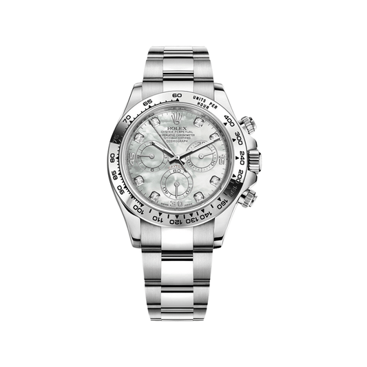 2025 Watch Daytona 116509 White Gold Mother Of Pearl Diamond Dial