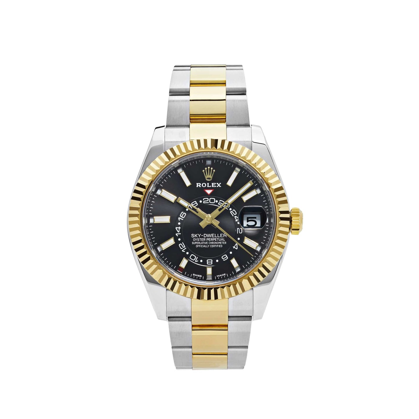 2025 Watch Sky-Dweller 326933 Stainless Steel Yellow Gold Black Dial (2020)