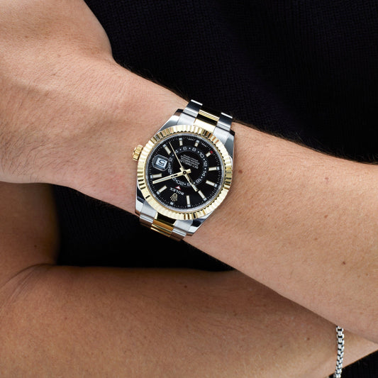 2025 Watch Sky-Dweller 326933 Stainless Steel Yellow Gold Black Dial (2020)