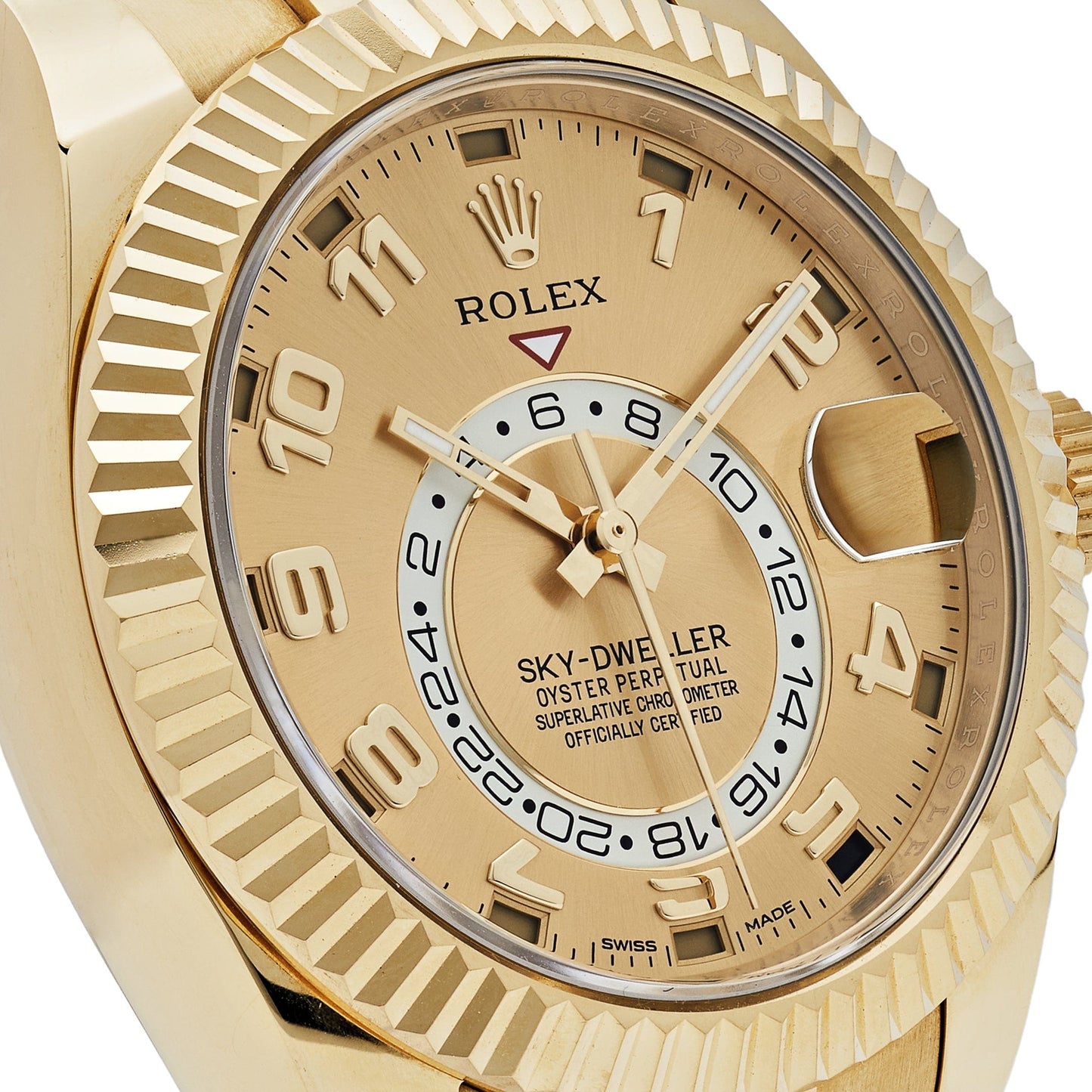 2025 Watch Sky-Dweller 326938 Yellow Gold Champagne Dial Arabic Numerals (2020)