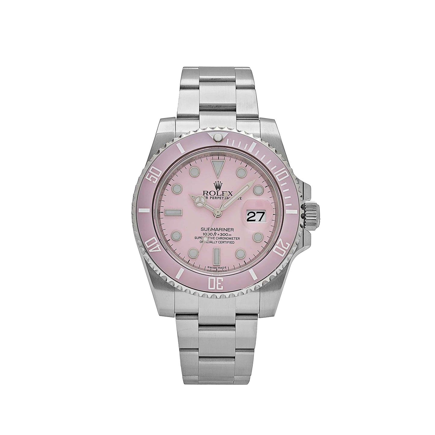 2025 Watch Submariner Date 116610LN Stainless Steel With Aftermarket Custom Made Pink Dial (2016)