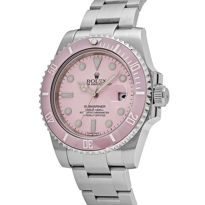2025 Watch Submariner Date 116610LN Stainless Steel With Aftermarket Custom Made Pink Dial (2016)