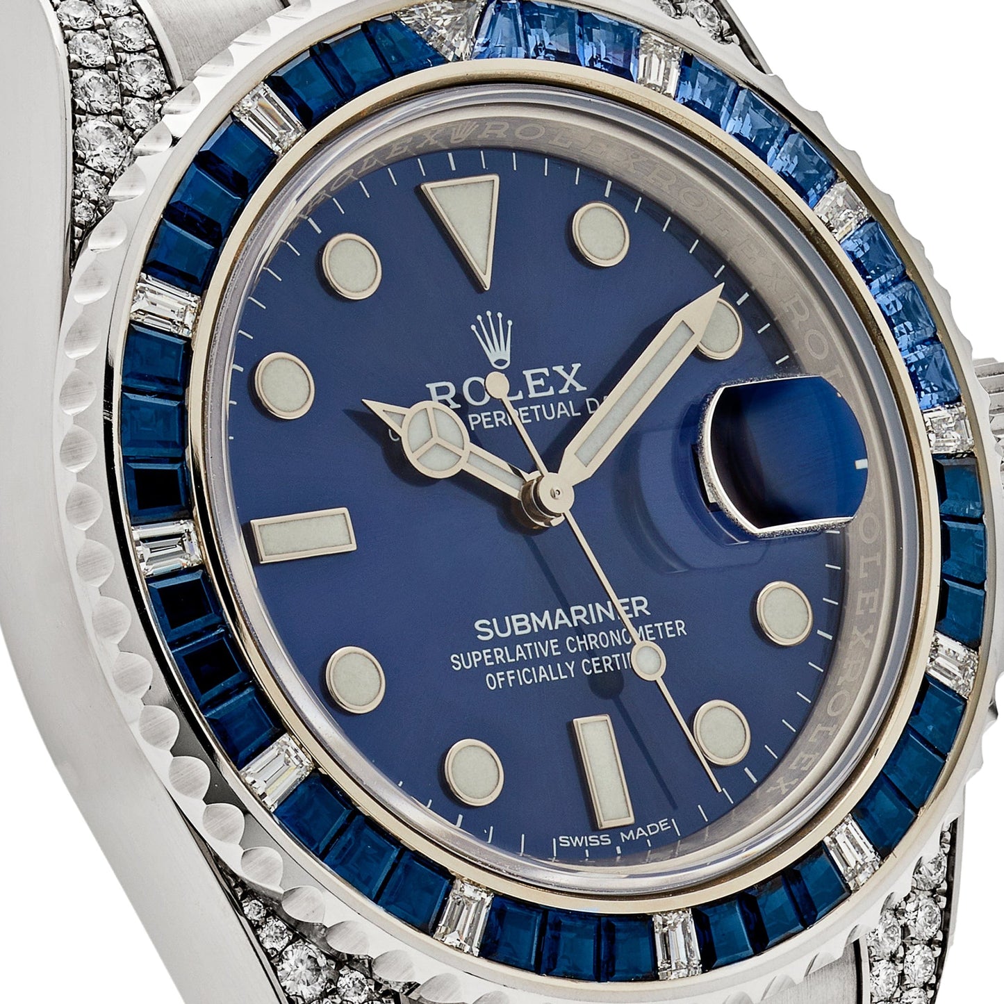 2025 Watch Submariner Date 116659SABR White Gold Blue Dial Sapphire Diamond Bezel (2019)