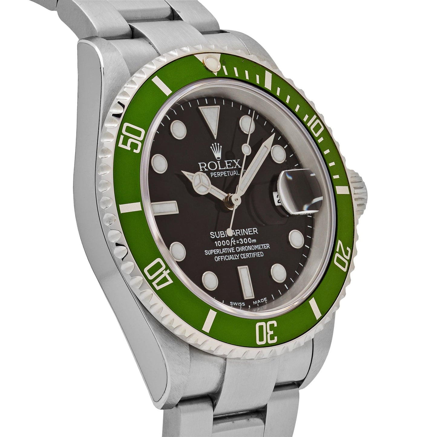 2025 Watch Submariner Date 16610LV 'Kermit' Bezel Flat 4 Stainless Steel Black Dial Oyster (2003)