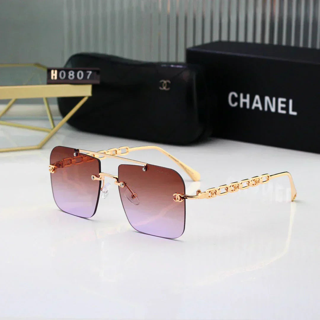 2025 Fashionable watermark metal frame sunglasses H0807