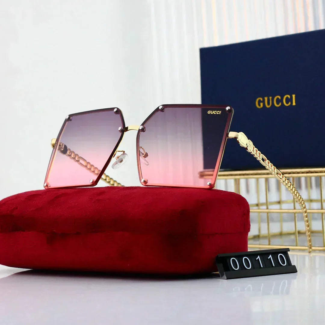 2025 Large frame rimless metal sunglasses