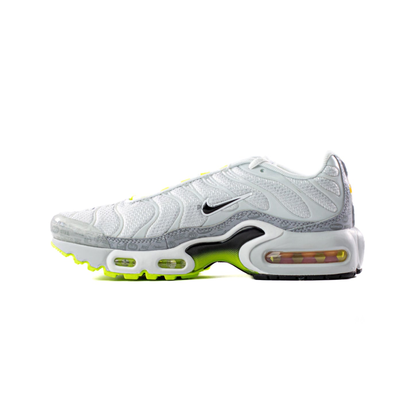 New Air Max Plus TN 'Retro Air Max Logos / Reflective White Volt' GS (2021)