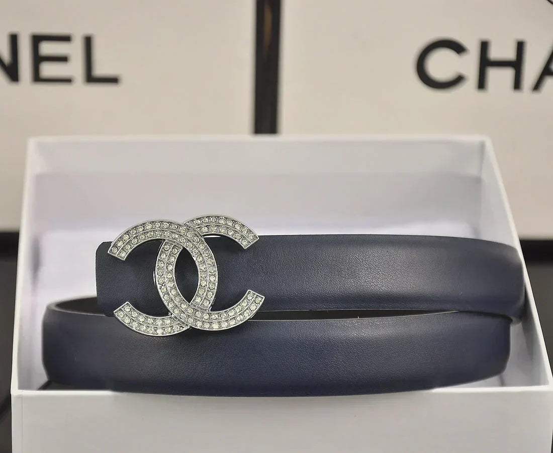 2025 6 color double C pearl rhinestone belt