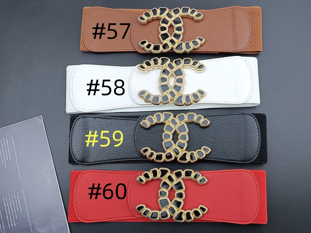 7CM elastic waistband, fashionable metal buckle dress suit jacket decoration belt