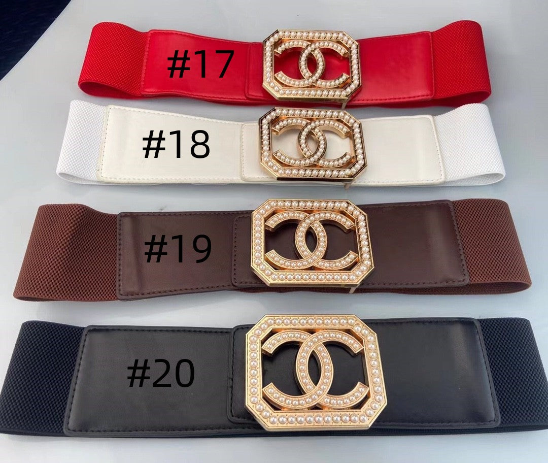 7CM elastic waistband, fashionable metal buckle dress suit jacket decoration belt