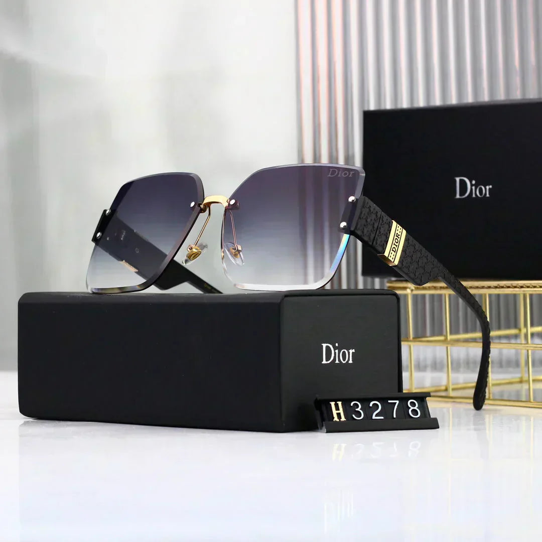 2025 Sunglasses  Frameless trimmed large frame sunglasses