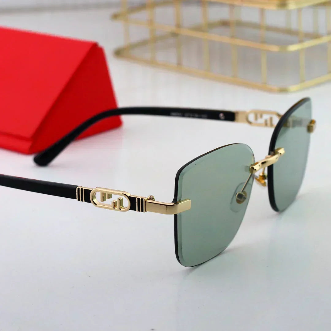 2025 Polygonal rimless cut-edge sunglasses