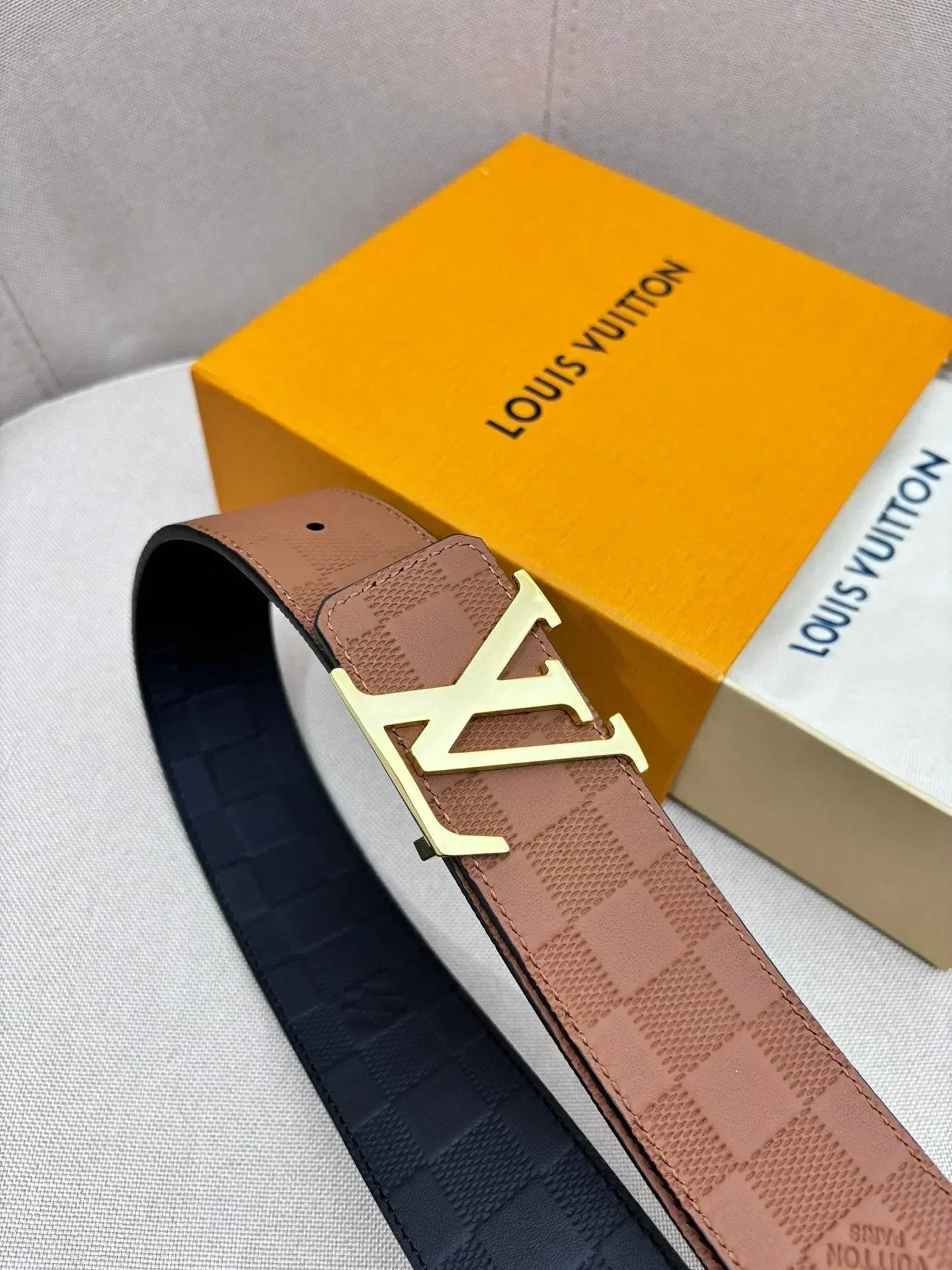 2025 belt Double-sided cowhide leather for men Belt width 4.0 CM