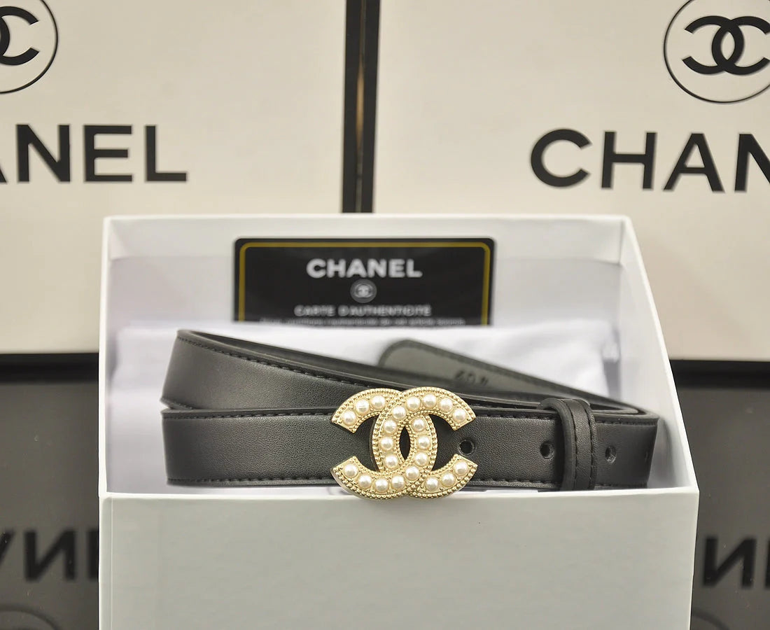 2025 4 Colors fashion double C pearl belt