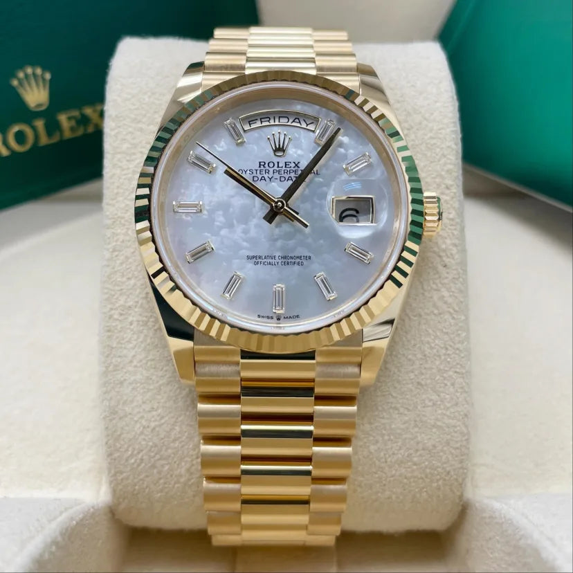 Day Date heaven 🤩 How stunning is this 36-40mm DayDate with a mother of pearl dial 🤍watch