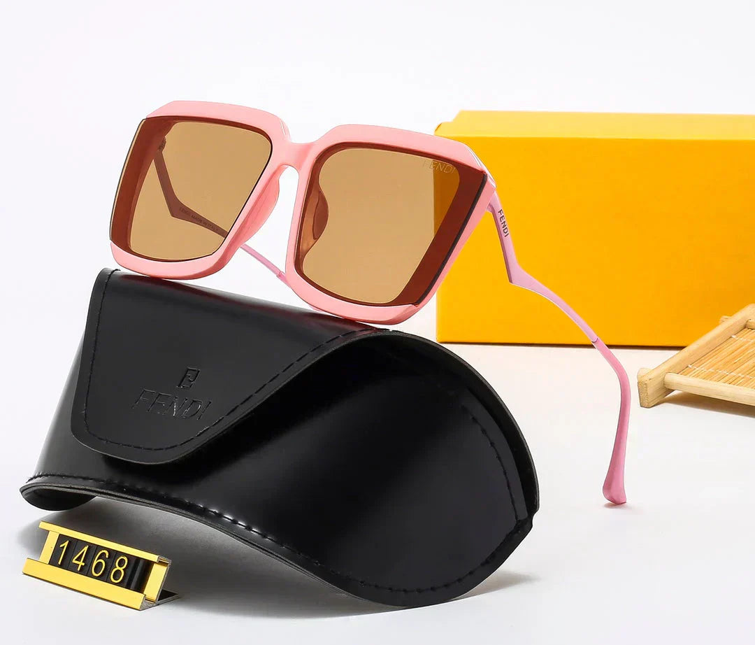 2025 Square frame sunglasses with metal floral decoration