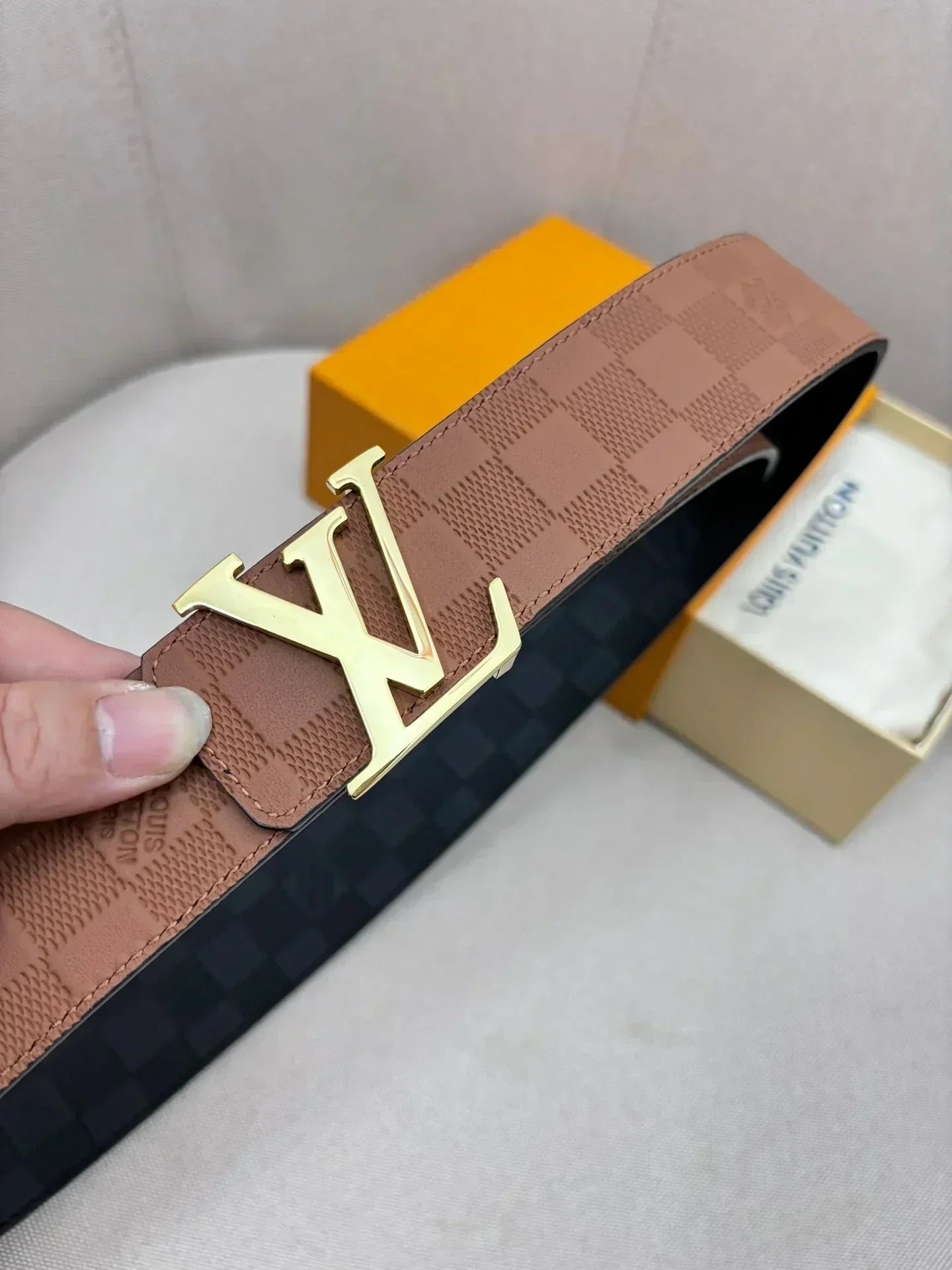 2025 belt Double-sided cowhide leather for men Belt width 4.0 CM