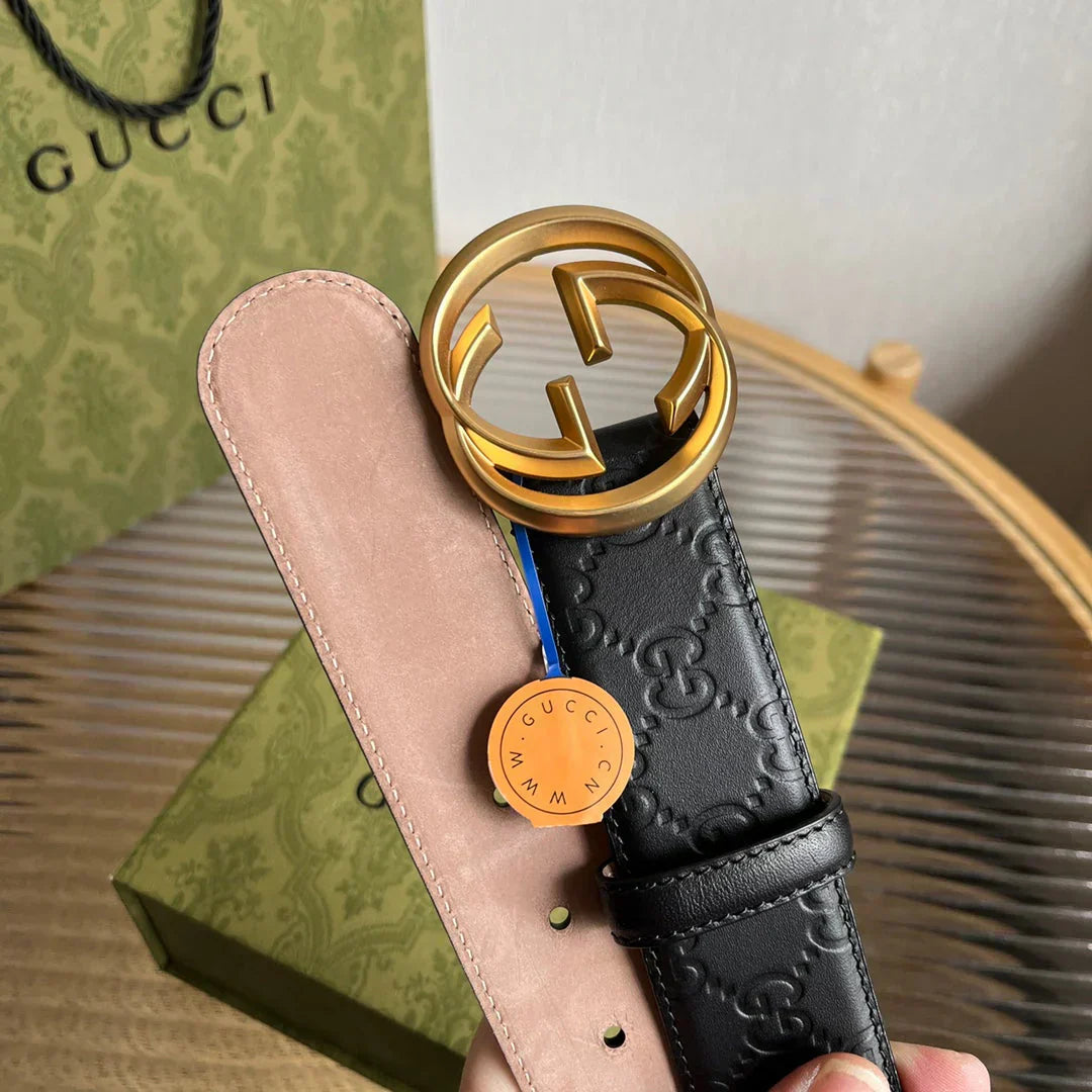 2025 belt Calfskin embossed belt width 38mm