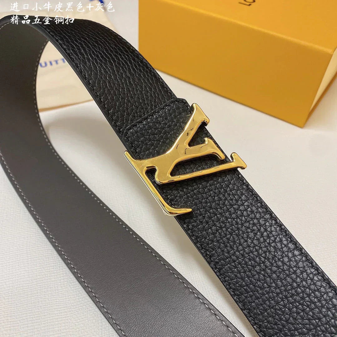 2025 Double-sided cowhide Men's belt width 4.0 CM