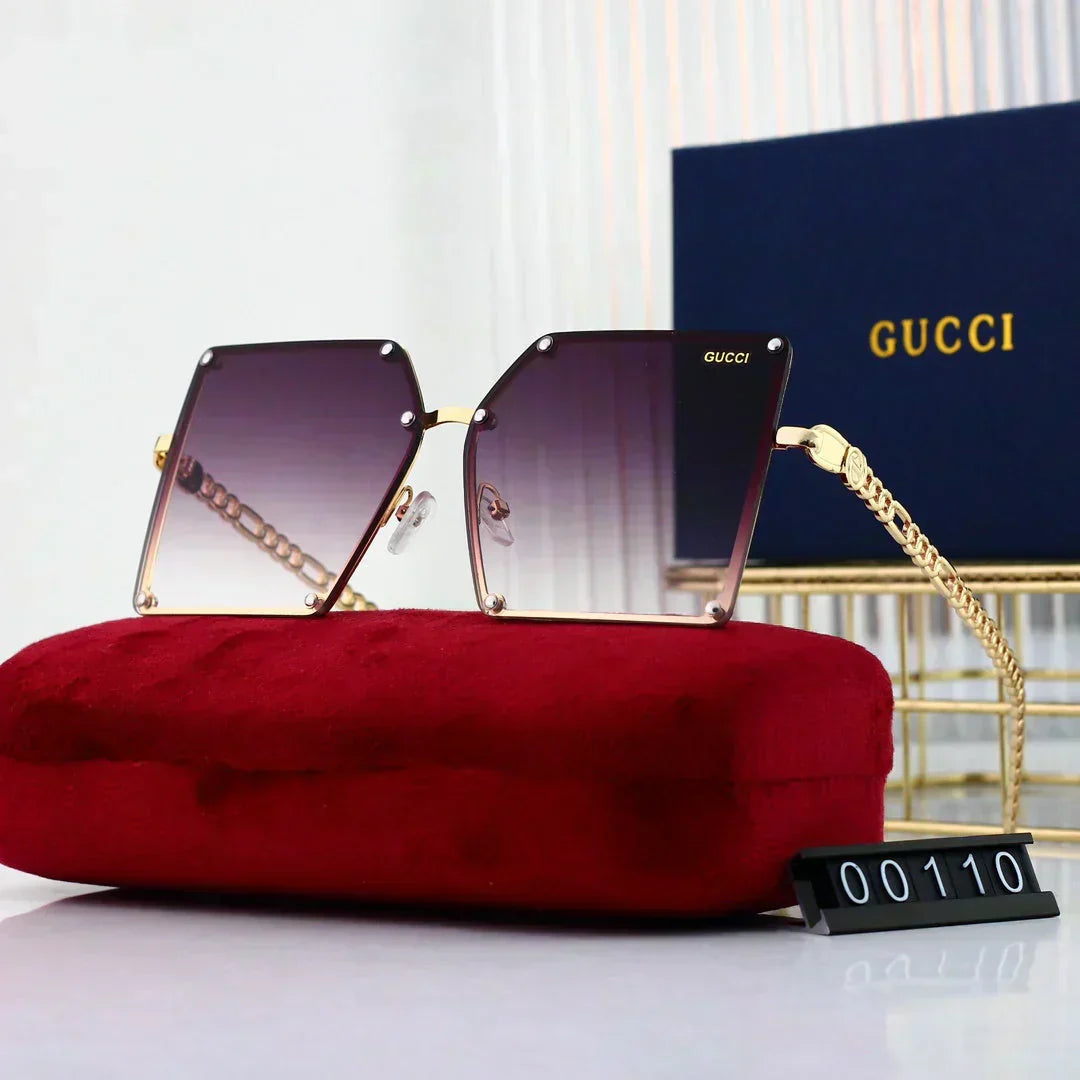 2025 Large frame rimless metal sunglasses