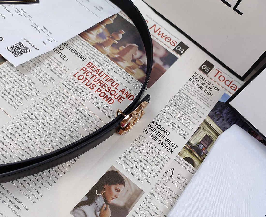 2025 5 Colors  Double C Rhinestone Belt