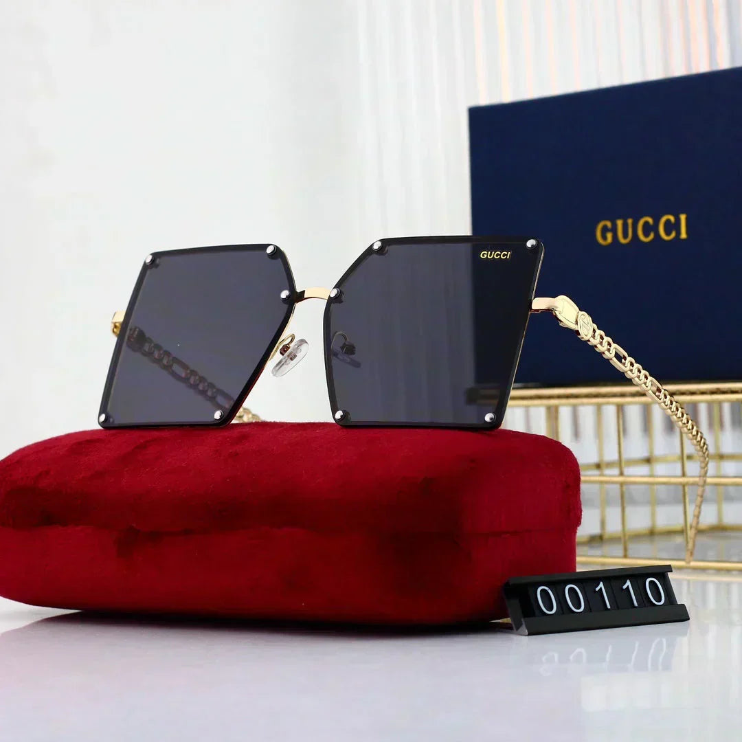 2025 Large frame rimless metal sunglasses