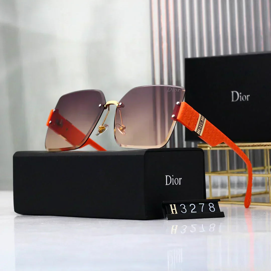 2025 Sunglasses  Frameless trimmed large frame sunglasses