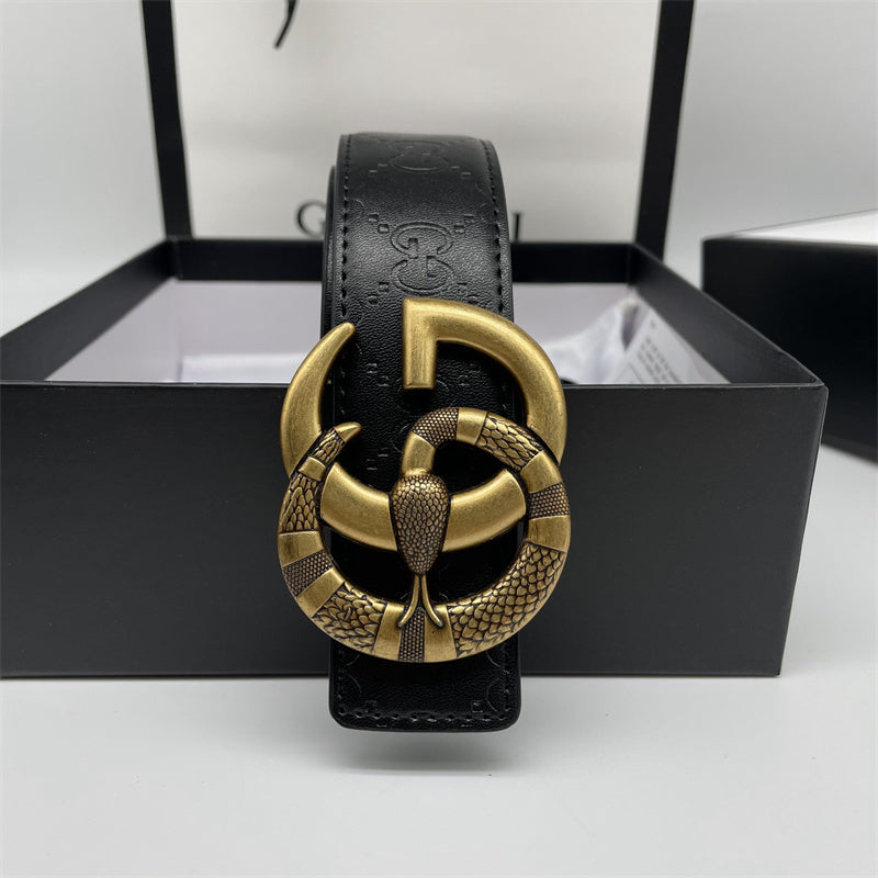 2025  Printed Letter Leather Belt