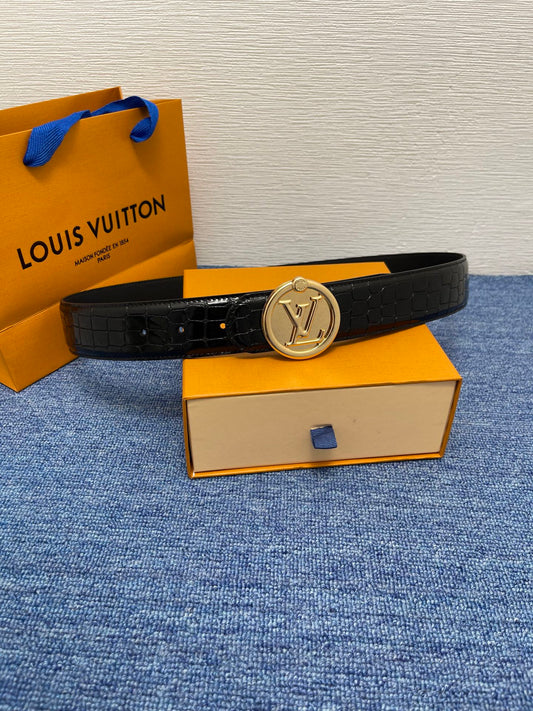 2025 L House Classic Crocodile Leather Belt