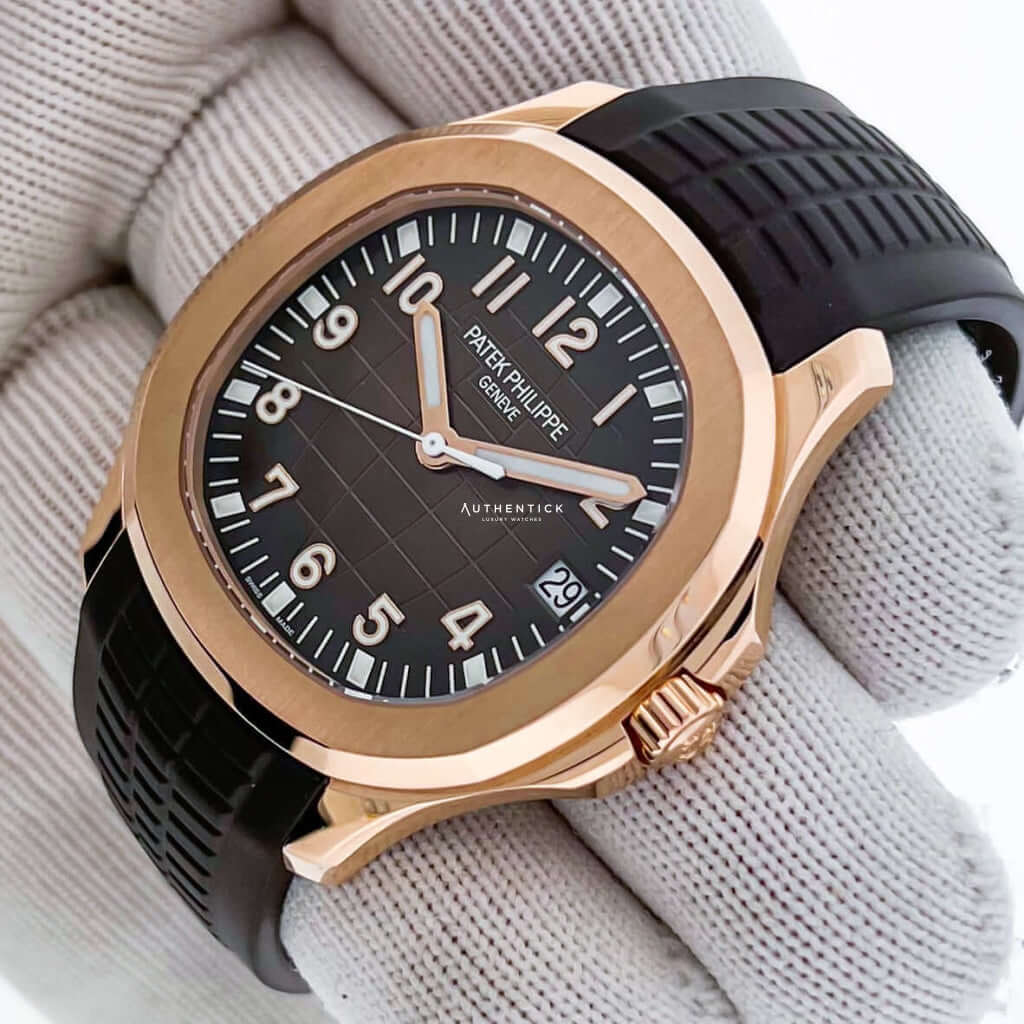 CLASSICAquanaut Rose Gold Black Rubber Brown Dial 5167R-001